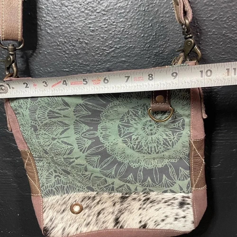 Myra Bag Southwestern Boho Canvas‎ Leather Fringe Crossbody Bag